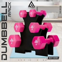 ADRENEX Set Of 6 Fixed Weight Dumbbells -12 Kg-53