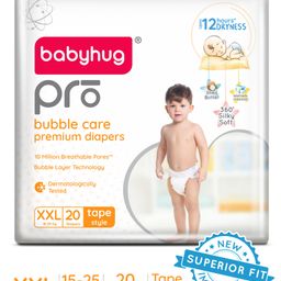 Babyhug Pro Bubble Care Premium Tape Style Diaper Double Extra Large (XXL) Size - 20 Pieces-15