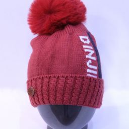 Tipy Tipy Tap Pompom Text Print Cap - Maroon-image-29