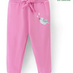 Babyoye 100% Cotton Knit Full Length Lounge Pant Bird Print - Pink-image-44