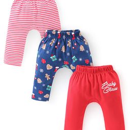 Babyhug Interlock Knit Full Length Diaper Leggings Stripes Design Pack of 3 -Multicolour-image-13