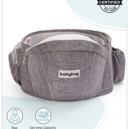 Babyhug Independent Hip Seat Carrier - Grey-image-5