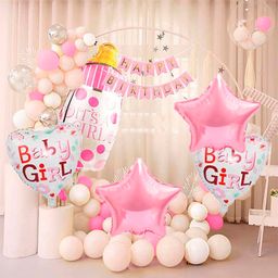 Decor Mantra: It's a Girl Birthday Decoration Kit  with Foil Balloons, Happy Birthday Cut Banner, and More - Pack of 46-16