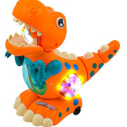 WISHKEY Plastic Dinosaur Bump and Go Toy for Kids, Musical Dinosaur Toy with Lights, Battery Operated Toy Dino with Moving Parts, Multicolor, 3+ Years (Pack of 1)-5