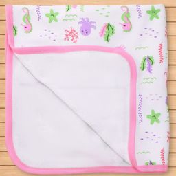 Child World Terry Knit Towel with Sea Life Print L 84 x B 57 cm - Pink-picture-27