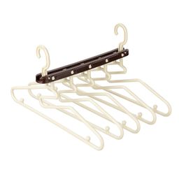 JD FRESH 5-in-1 Foldable Multi-Layer Space-Saving Hangers for Wardrobes Set of 1 - Ivory-29