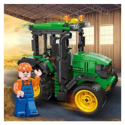 YAMAMA Farm Tractor Building Blocks Set Toys for Kids Pull Back Tractor Model Kit Building Bricks Blocks 304 Pieces - Multicolor-0