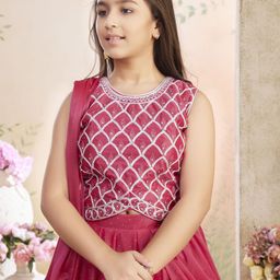 Aarika Girls Embroidered Thread Work Ready to Wear Lehenga & Blouse With Dupatta-picture-21