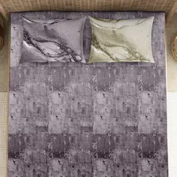 VINTANA Purple Geometric 250 TC Cotton King Bedsheet Set-2.74 m x 2.74 m-image-47
