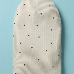 Ben Benny Interlock Knit Reversible Monkey Cap with Hearts Print Beige - Diameter 15 cm image 3