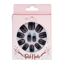 BEROMT Set Of 16 Jelly Stick On Bridal Nails With Filer-Cuticle Stick-Swab & Glue-15