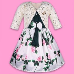 Wish Karo Floral Print Satin A-Line Dress-picture-38