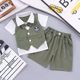 YK Boys Single Breasted 4-Piece Suit-image-1