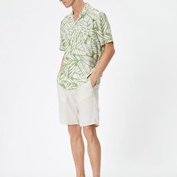 Koton Floral Printed Spread Collar Short Sleeves Linen Casual Shirt-image-21