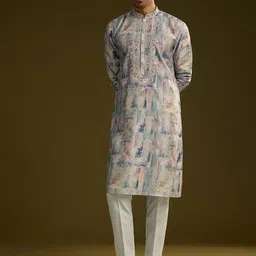 KALKI Fashion Men Printed Regular Kurta with Trousers-53