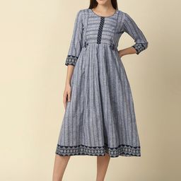 MORDEN MUSE Women Paisley Embellished Summer Sheers Maternity Anarkali Kurta-54