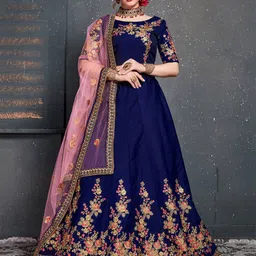 DIVASTRI Embroidered Thread Work Semi-Stitched Lehenga & Unstitched Blouse With Dupatta-image-31