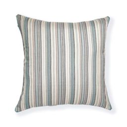 ONSETHOMES Blue & Off White Striped Cotton Silk Square Cushion Cover-image-46