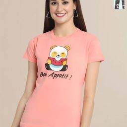 Mast & Harbour Women Typography 2 Printed Applique T-shirt-image-81