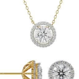 Emori 14KT Gold Diamond-Studded Necklace & Earring-image-87