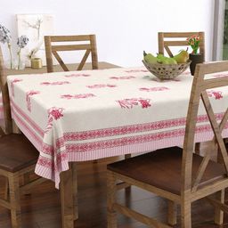 Myntra Elegant Homes Maroon Ethnic Motifs Cotton 6-Seater Table Cover-19