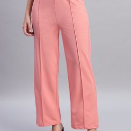 DIZON Women Striped Original Straight Fit Easy Wash Trousers-image-92