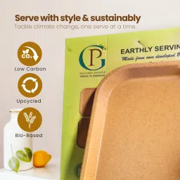 pacing grass Bamboo Biocomposite | Guest serving tray| Serving Tray for Tea/Coffee/Snacks Tray Serving Set image 2