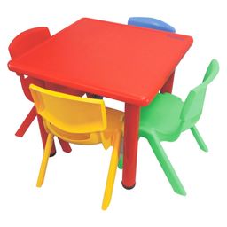 Yoto Square Plastic Table & Chair Set - Multi Color-23