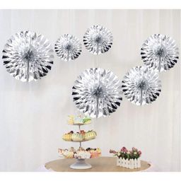 Shopperskart Paper Flower Wall Decoration Silver - Pack of 6-image-31