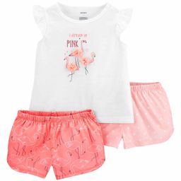 Carter's  3-Piece Flamingo Poly PJs - White Pink Peach-image-22