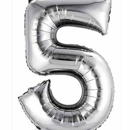 Amfin Number Five 17 Inches Foil Balloon - Silver-image-31