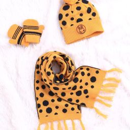 Babyhug Woollen Cap Set Polka Dot Design Mustard & Navy - Diameter 10 cm-image-73