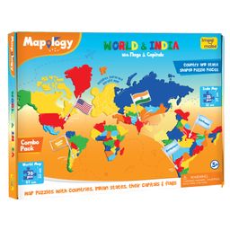 Imagi Make Mapology India and World Map Puzzle Combo Multicolor - 103 Pieces-28
