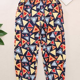 Kookie Kids Full Length Lounge Pant Triangle Print - Yellow-image-6