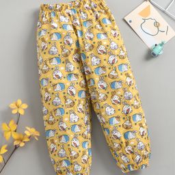 Kookie Kids Full Length Bunny Printed Lounge Pant - Yellow-image-41