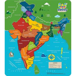 Webby Wooden India Map Jigsaw Board Puzzle - 25 Pieces-19
