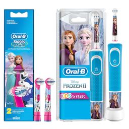 Oral-B Kids Electric Rechargeable Toothbrush Featuring Frozen Characters - Blue & Oral-B Kids Electric Rechargeable Frozen Toothbrush Heads Pack of 2 - Pink & Blue-image-30