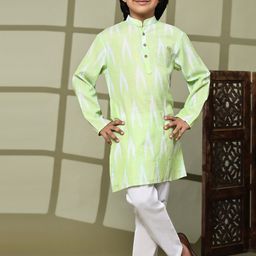 YK Boys Printed Regular Mandarin Collar Kurta with Pyjamas-54