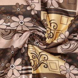POORAK Brown Set of 3 Geometric Sheer Window Curtain image 3