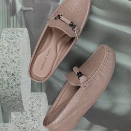 Ronnie Grey Women Slip-On Textured Loafers with Buckles-image-70