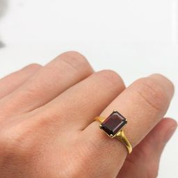 GenZcomplex Brass Garnet Finger Ring-image-12