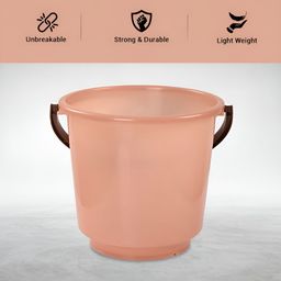 Aura Peach-Coloured & Brown Plastic Bath Accessories Set image 2