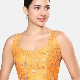 Studio Shringaar Embroidered Sleeveless Padded Saree Blouse-image-52