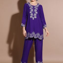 Anouk Women Embroidered Regular Thread Work Kurta with Trousers-picture-32