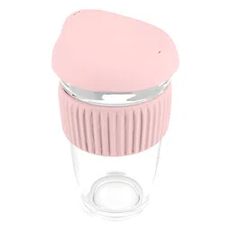 We3 Pink & Transparent Solid Glass Matte Cups Set of Cups and Mugs image 2