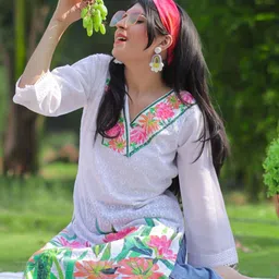 KALINI Women Pure Cotton Summer Sheers Embroidery and Digital Print Straight Kurta-picture-36