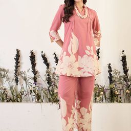 IMANA Printed Pure Cotton Tunic With Trouser Co-Ords-picture-45
