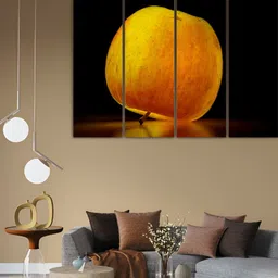 Inephos Yellow & Black 5 Piece Canvas Abstract Wall Paintings-image-10