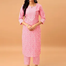 SANTOPERA DESIGNER Women Floral Printed Regular Kurta with Trousers-29