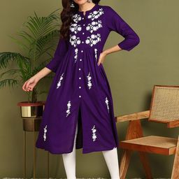 Kapad Dwar Women Geometric Embroidered Flared Sleeves Thread Work Kurta-picture-30